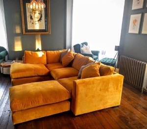 Wadenhoe Corner Unit in Warwick Plush Turmeric