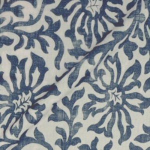 V&A Brompton Collection - Floral Scroll: Midnight Blue