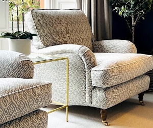 Alwinton Higher Back Chair in Romo Soraya Nahli China Blue