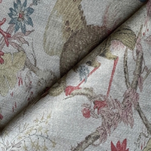 Floral Linen: Lily Pad Vermillion