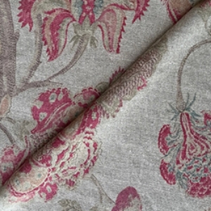 Floral Linen: Indienne T Rosso