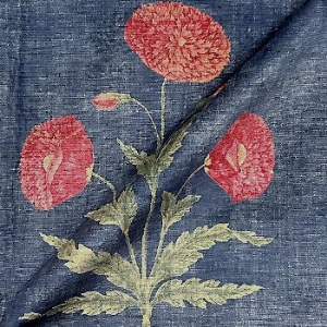 V&A Threads of India Opulent Velvets - Regal Poppy: Ink