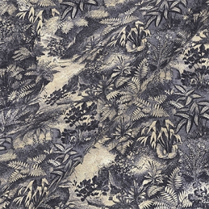 RHS Botanicals on Velvet - Ferns Toile: Ink