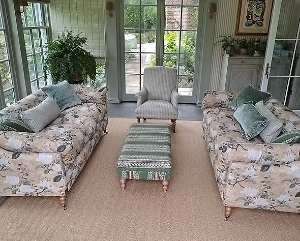 Cromer 3 Seater Sofas in RHS Botanicals Plantae Japonicae Corn