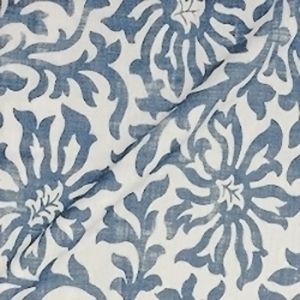 Spill Resistant V&A Floral Scroll: Morning Blue