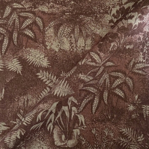 Spill Resistant RHS Ferns Toile: Burnt Umber