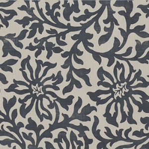 V&A Brompton Collection - Floral Scroll: Midnight Blue