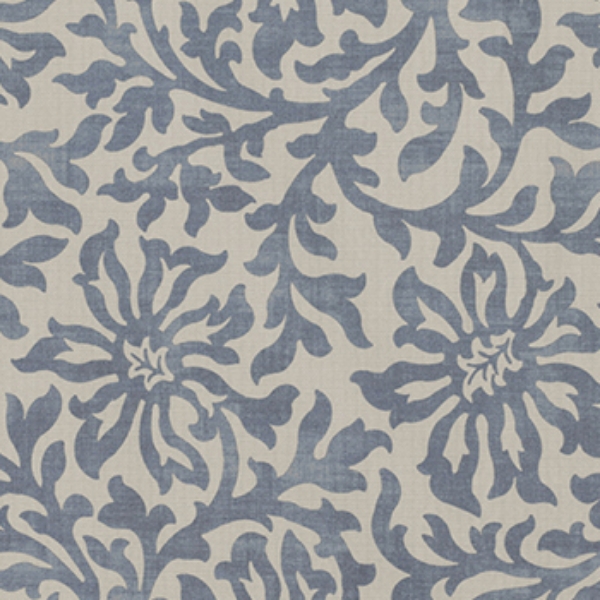 V&A Brompton Collection - Floral Scroll: Morning Blue