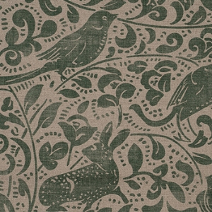 V&A Drawn From Nature - Bird and Rabbit: Dark Green