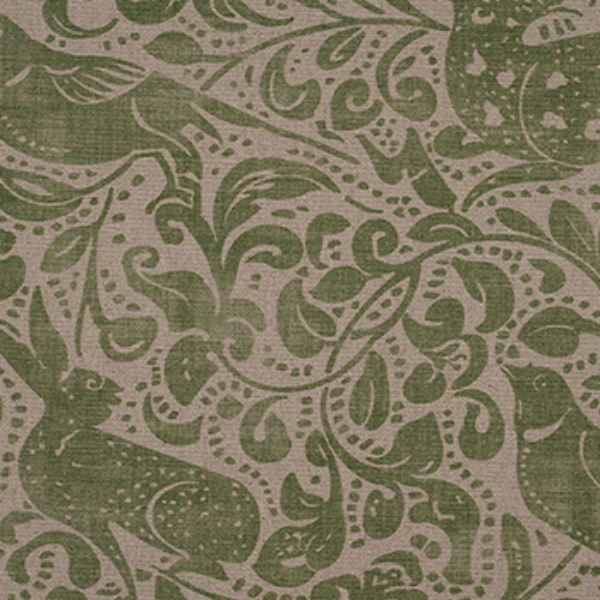 V&A Drawn From Nature - Bird and Rabbit: Light Green