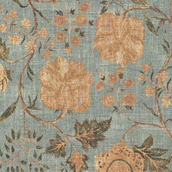 V&A Threads of India on Linen - Tree of Life: Mineral Blue