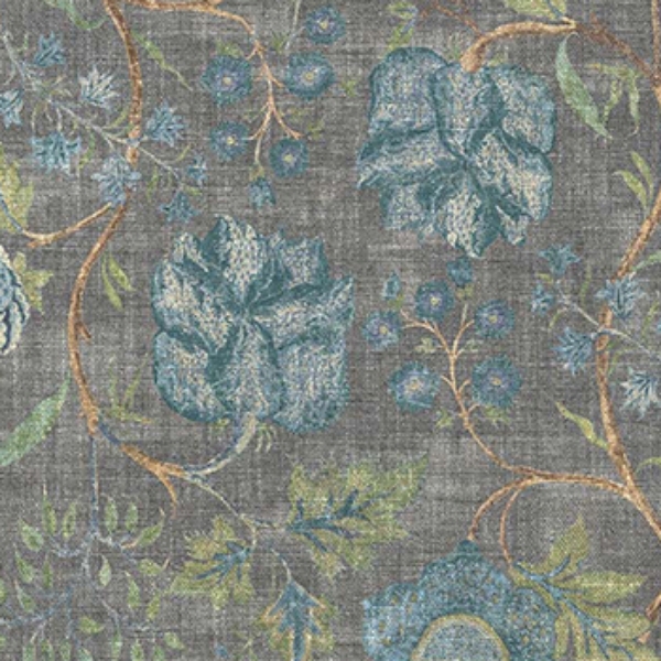 V&A Threads of India on Linen - Tree of Life: Slate