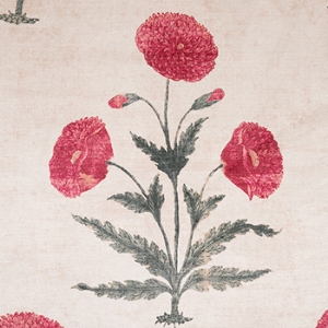V&A Threads of India Opulent Velvets - Regal Poppy: Chalk