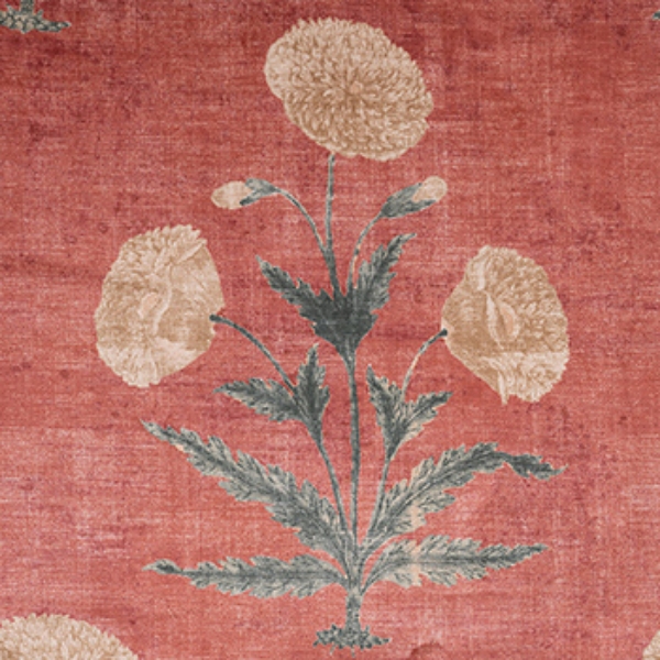 V&A Threads of India Opulent Velvets - Regal Poppy: Flame