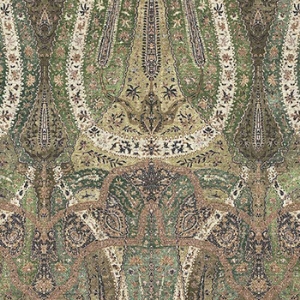 V&A Threads of India on Linen - Paisley Splendour: Seafoam