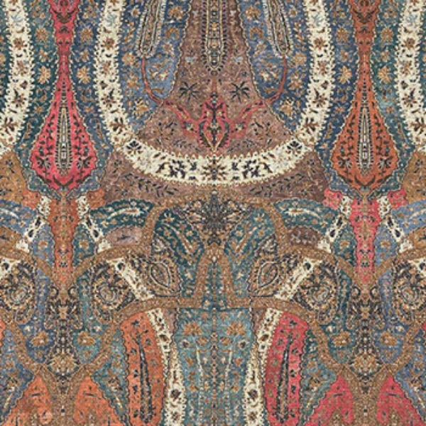V&A Threads of India on Linen - Paisley Splendour: Dusk