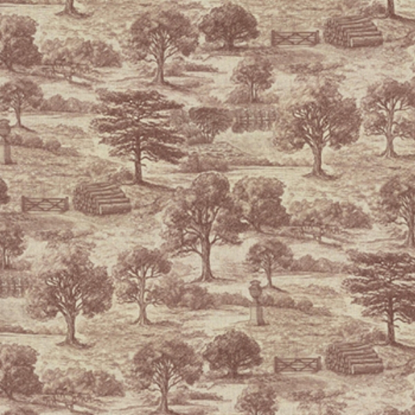 Spill Resistant Woodland Toile: Berry