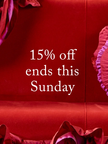 Enjoy 15% off all made-to-order furniture. Offer ends Sunday, 14th June.