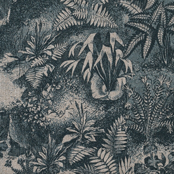 Spill Resistant RHS Ferns Toile: Teal
