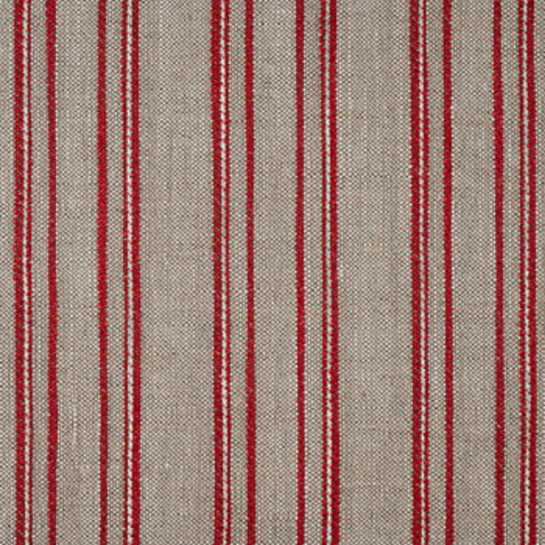 Hovingham Woven Linen Stripe: Red