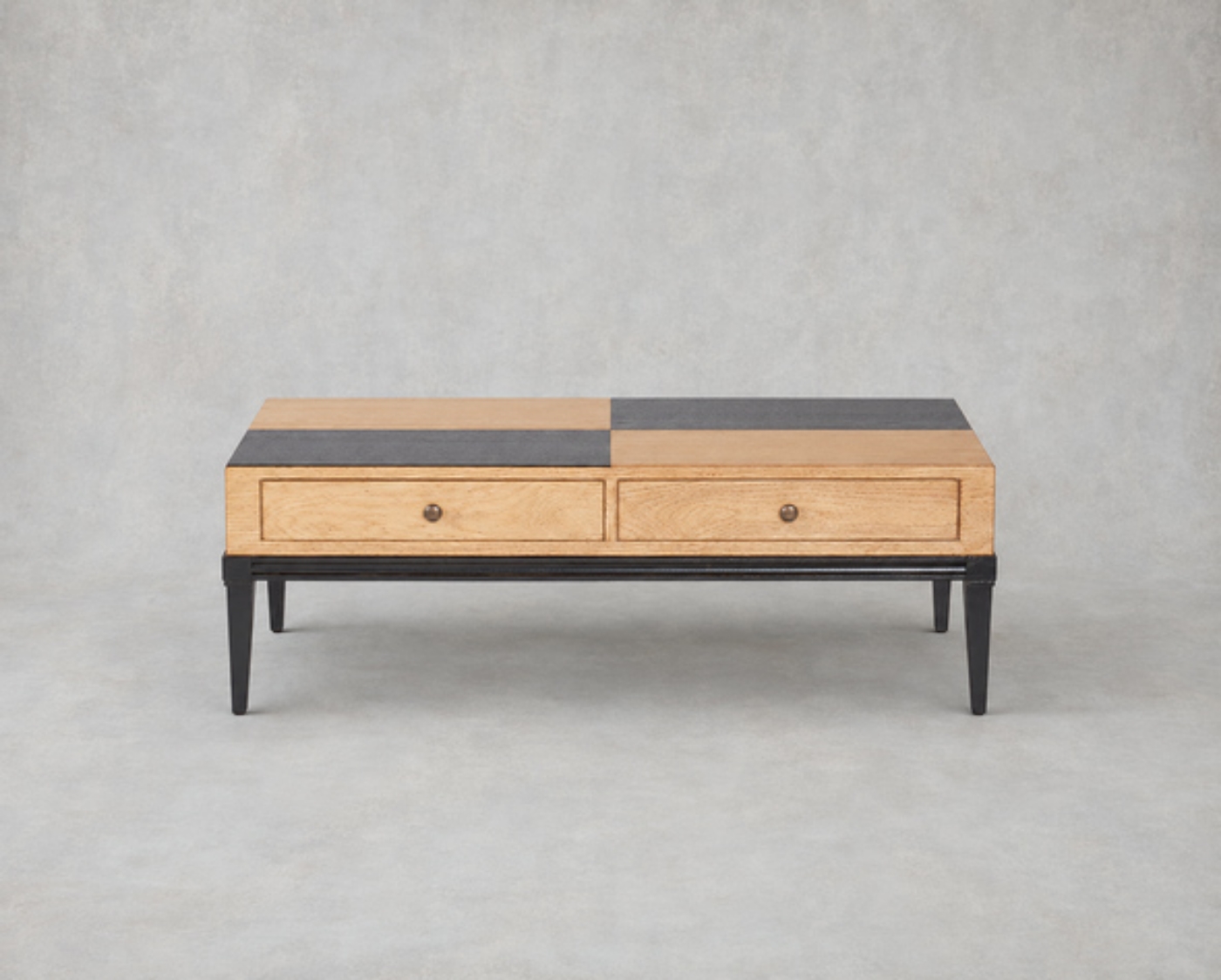 Gisburn rectangular chequerboard coffee table in Oak