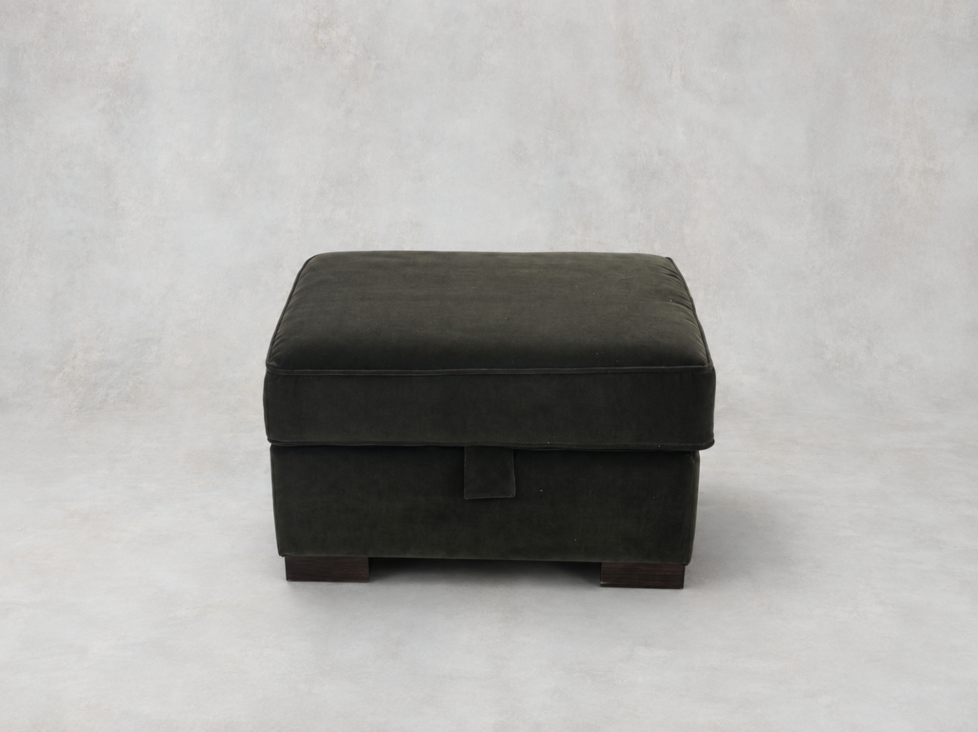 Outlet Edinburgh: Wadenhoe storage footstool in Linwood Omega Velvet Seaweed