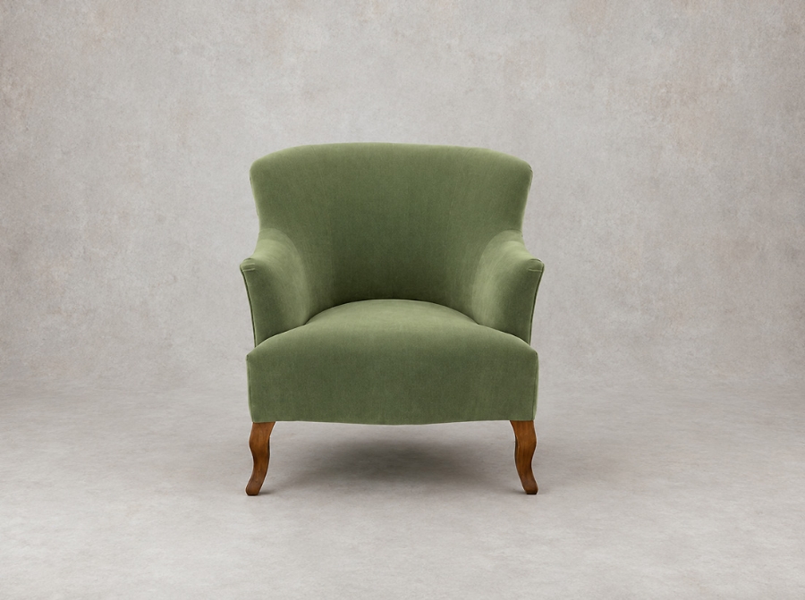 Outlet Manchester: Grassington chair in Linwood Omega Velvet Sea Green & Linwood Miyagi Velvet Pink Green