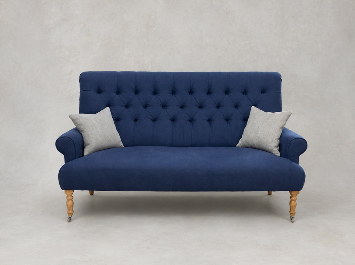 Outlet West Sussex: Chelsham 3 seater sofa in Romo Linara Indigo
