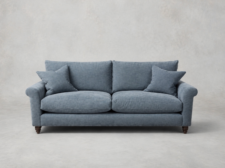 Outlet Bristol: Apuldram 3 Seater Sofa in almost Plain Velvet Sea