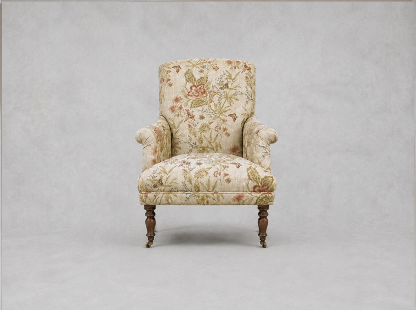 Outlet West Sussex: Snape Chair in Floral Linen Shangri-La-Spice