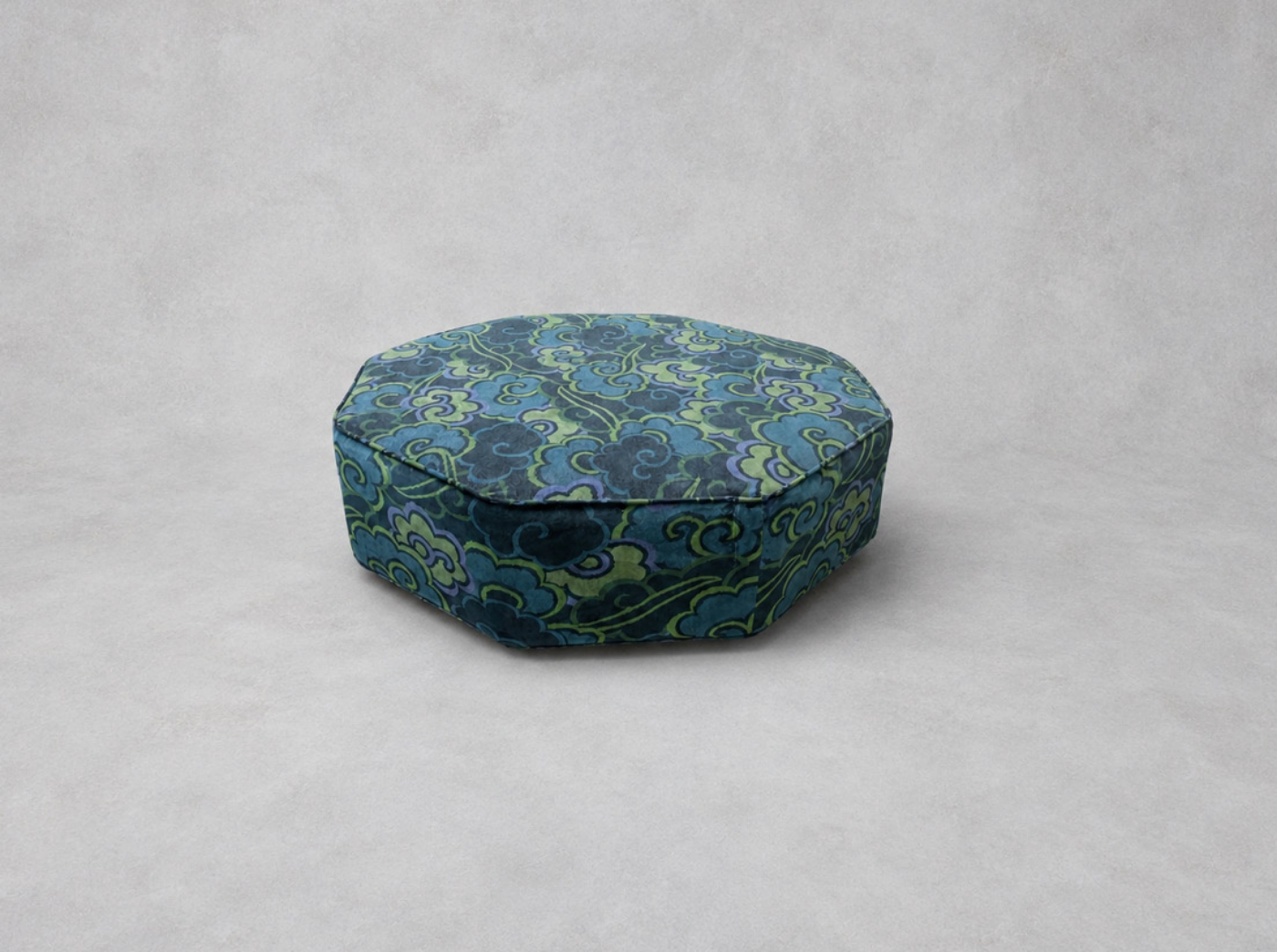 Outlet West Sussex: Threepenny Bit Footstool in Linwood Velvet Wonderland