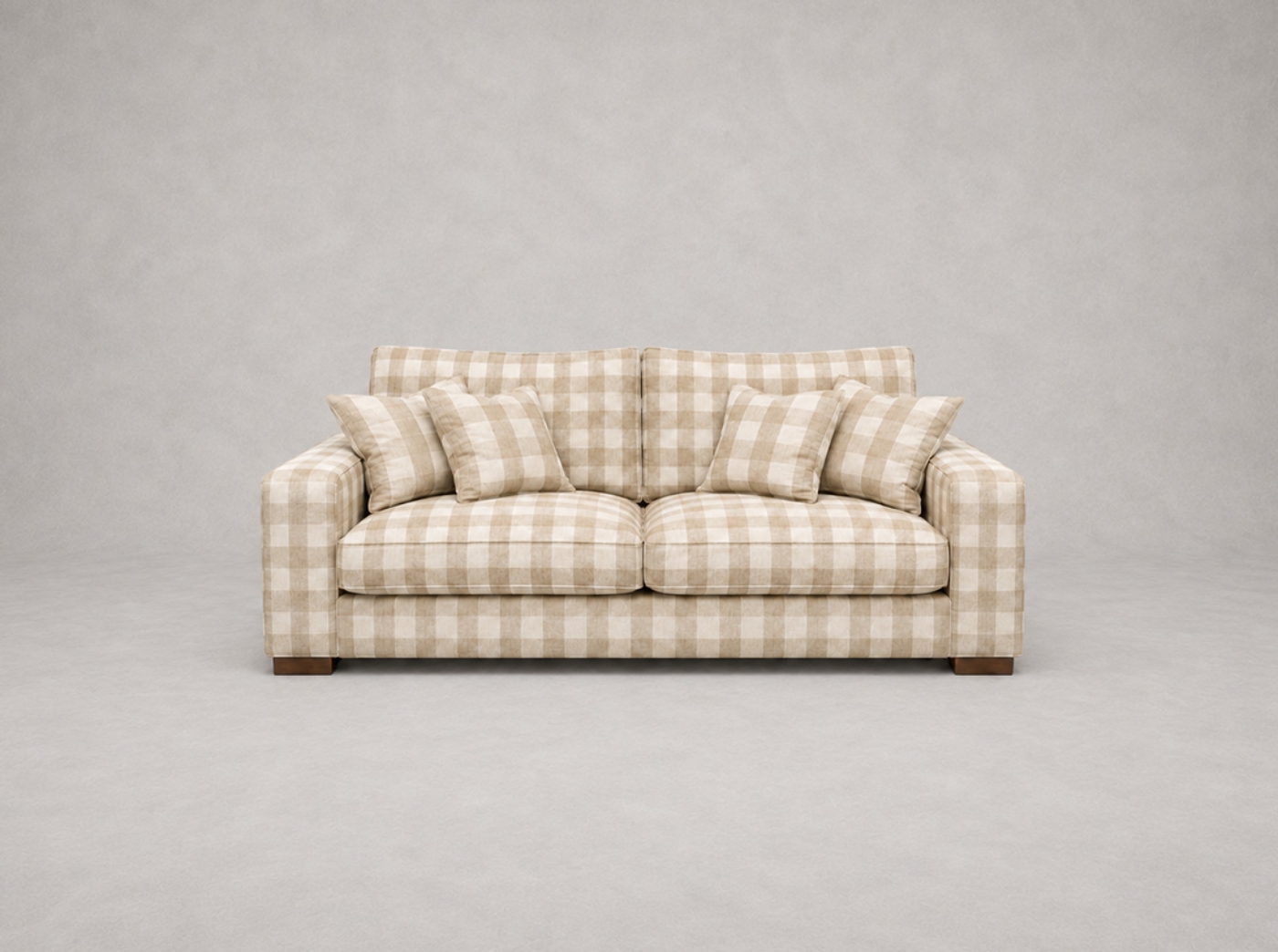 Outlet Manchester: Richmond 2.5 seater sofa in Sussex Gingham Small Ash