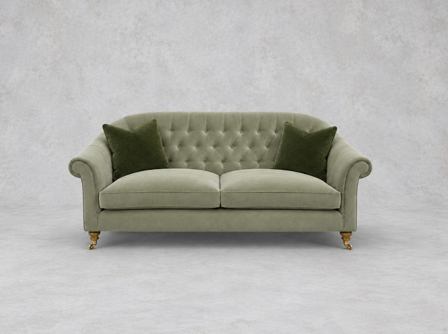 Outlet Leeds: Abbotsbury 3 seater sofa in Omega Velvet Green Tea