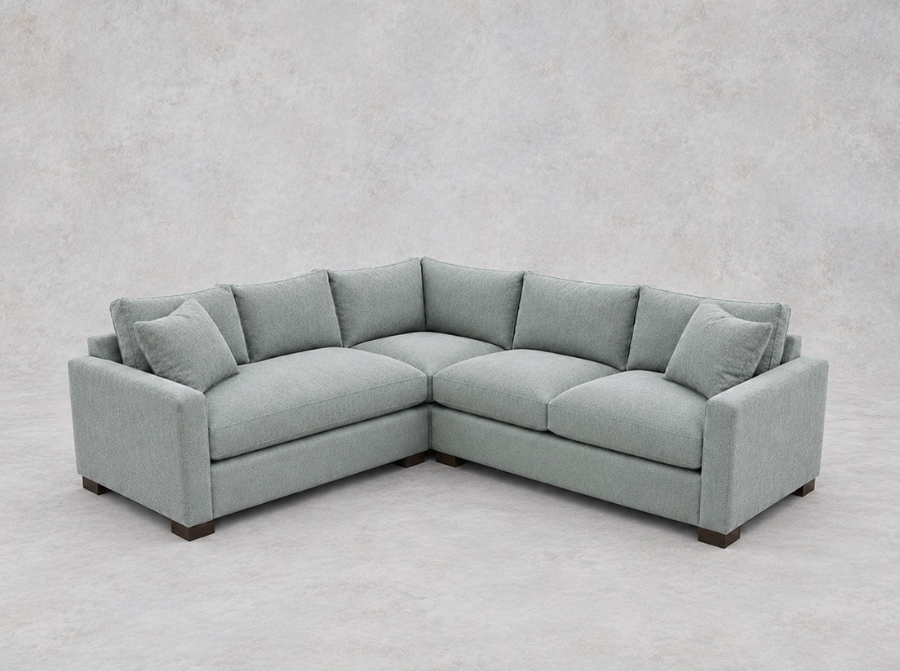 Outlet Leeds: Greenwich medium corner group RHF in Stockwell Velvet Petrol and Lagoon