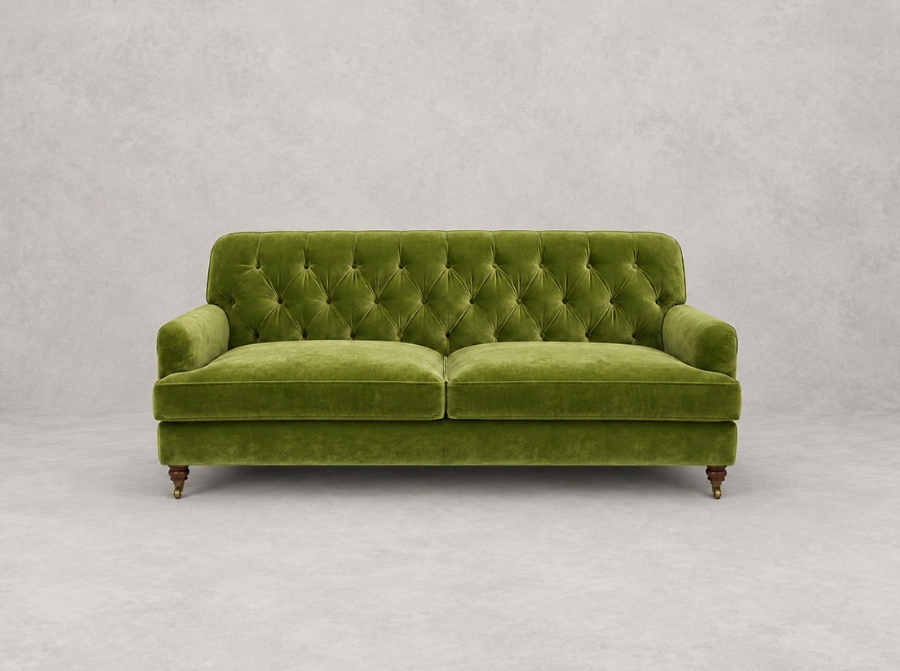 Outlet Leeds: Chiddingfold 3 seater sofa in Andrew Martin Mossop Velvet Moss
