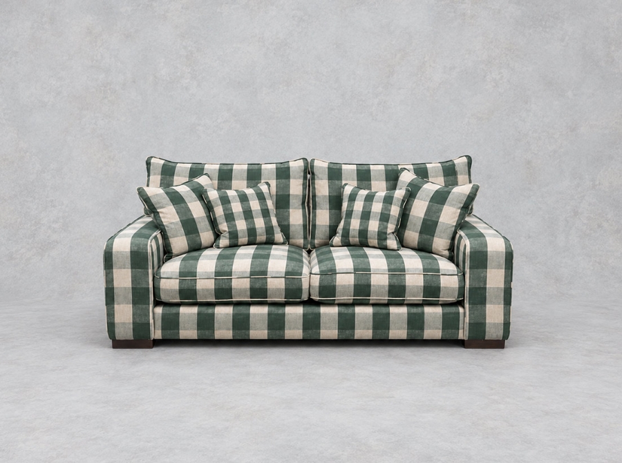 Outlet West Sussex: Richmond 2.5 seater sofa in Sussex Gingham Large Forest