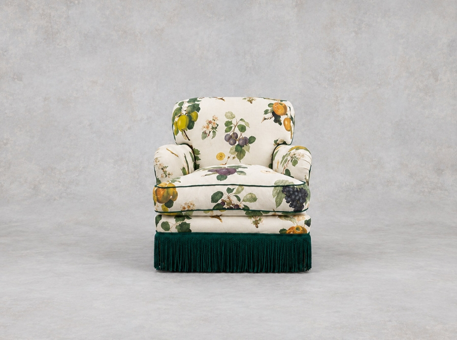 Outlet West Sussex: Kentwell Ladies chair with valance in RHS William Hooker Design Fruits