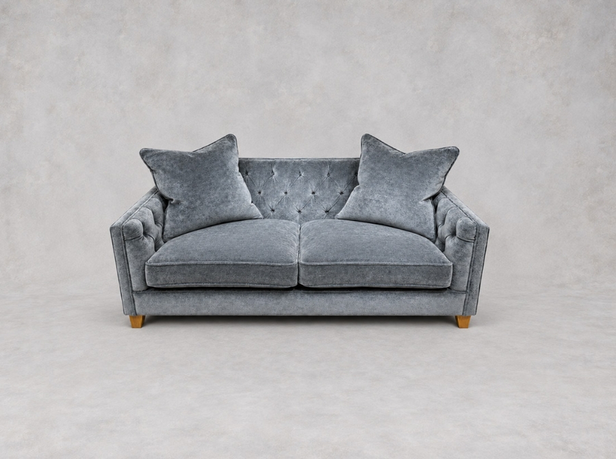 Outlet Islington: Haresfield 2 seater  dipped arm sofa in Cape Mohair Atlantic