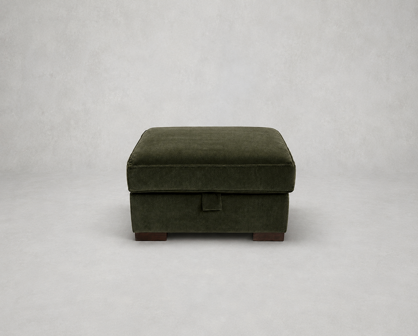 Outlet West Sussex: Wadenhoe storage footstool in Linwood Omega Velvet Seaweed