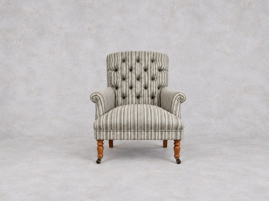 Outlet Bruton: Snape button back chair in Etta's Stripe Forest