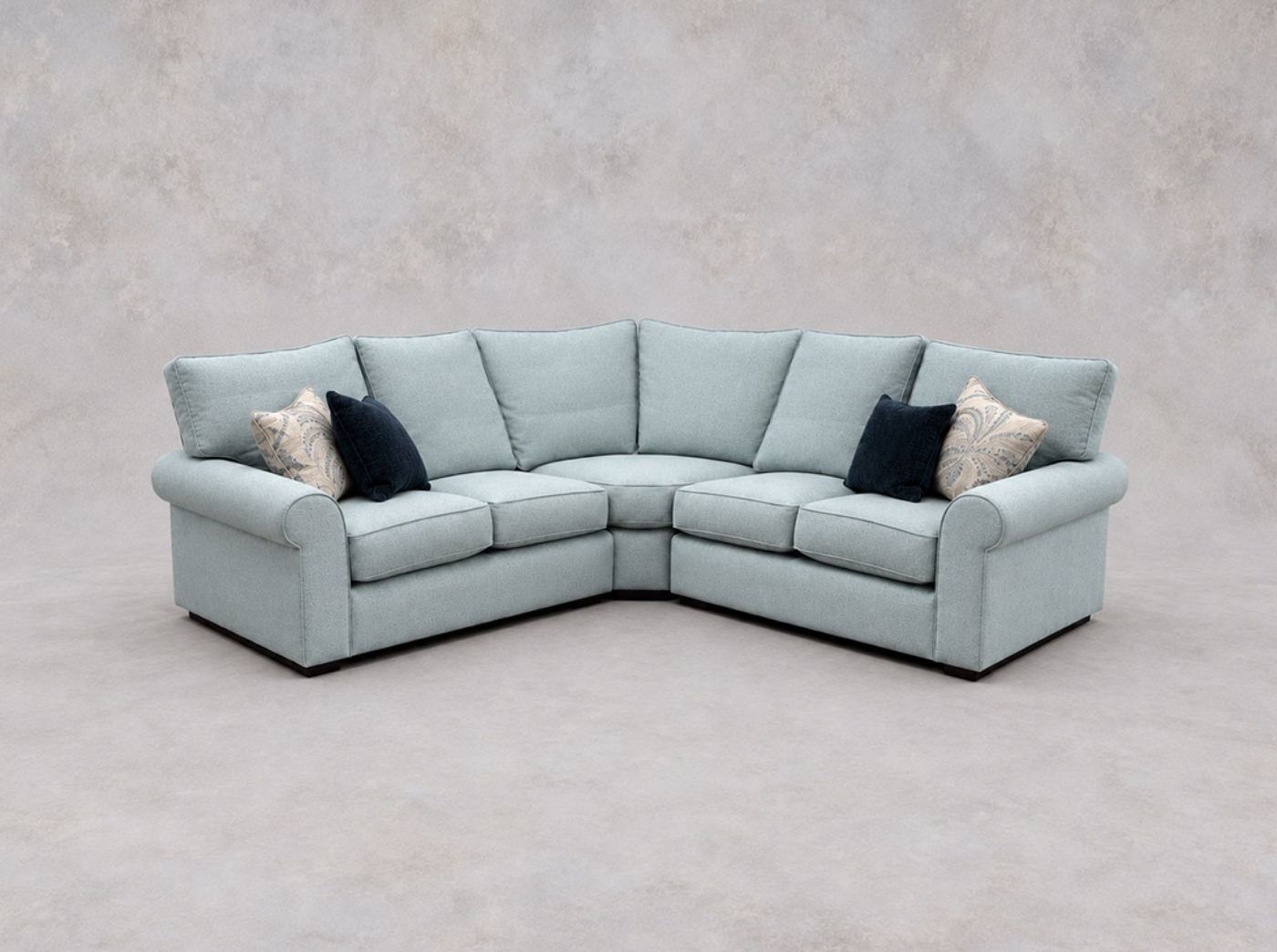 Outlet West Sussex: Upperton large corner group in Mottled Linen Cotton Ocean