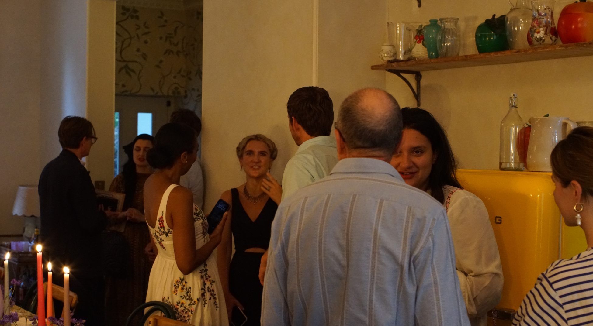 Guests sat at dinner table